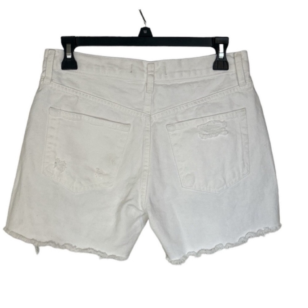 Free People High-Waisted White Distressed Jean Shorts Sz 26 - Picture 4 of 10
